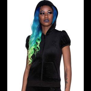 Killstar, Dee-Lux Velvet Hoodie, Black, SIze S